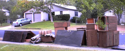 junk on curb